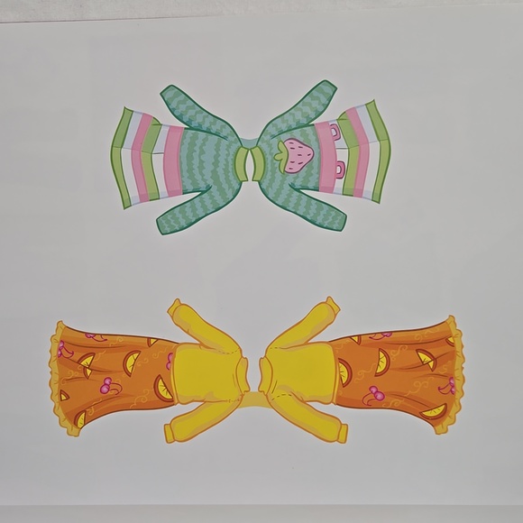 Vintage Strawberry Shortcake Berry Pretty Fashions 2 Paper Dolls Outfits Sticker - Picture 7 of 16